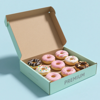 Boîtes d'emballage en papier personnalisées avec logo, écologiques, de qualité alimentaire, imprimées, pliables, pour gâteaux, biscuits, pain, pâtisseries, beignets, macarons