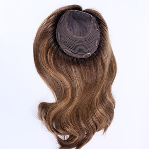 Nouvel arrivage de <span class=keywords><strong>cheveux</strong></span> humains blond cendré Balayage couleur non traités <span class=keywords><strong>cheveux</strong></span> européens à cuticule alignée base de soie topper pour les femmes - Product Image 6