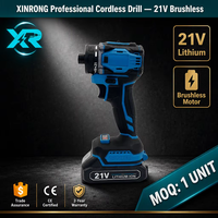 Perceuse sans fil 21V sans balais |   Perceuse-visseuse électrique 40 N.m de couple maximal |   Mandrin sans clé de 13 mm, 2 vitesses, 4600 tr/min, 2,6 Ah