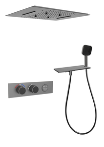 Brass Concealed Bathroom Shower Set square Top <b>Spray</b> Four Function Constant Temperature Wall <b>Mounted</b> Shower - Product Image 3
