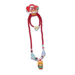 Children's Christmas Jewelry Set Little Girl <b>Beaded</b> Necklace Santa Claus Elk Everything Necklace - Product Image 5