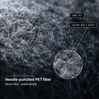Feutre aiguilleté multi-usage 100 % polyester de poids moyen pour l'isolation acoustique automobile sur les panneaux de porte, les sols et les coffres