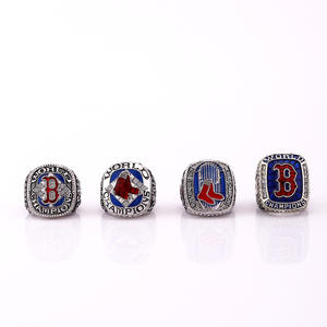 4pcs <span class=keywords><strong>Re</strong></span> d Sox Baseball Championship Rings Set Moda Jóias para Amigo Presente - Product Image 1