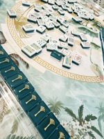 Mahjong Americano de Lujo, Nuevo, Azul Laguna, Fichas de Acrílico Artísticas, Tamaño y Color Personalizables, Duradero, Portátil y Ecológico