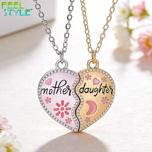 Mini Collar con Corazón <span class=keywords><strong>de</strong></span> Zirconia 5A, Acero Inoxidable 316L, Grabado Personalizado, Temática <span class=keywords><strong>de</strong></span> <span class=keywords><strong>Amor</strong></span>, Chapado en Plata y Oro PVD, Regalo - Product Image 1