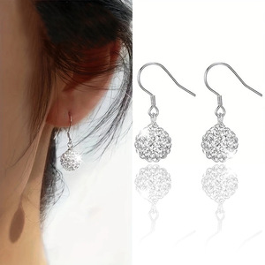 Orecchini a Sfera con Strass Scintillanti per Donne, Gioielli Eleganti e Minimalisti per Uso Quotidiano - Product Image 6