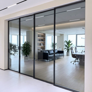 Diseño Moderno de Aleación de Aluminio, Tres Rieles, Marco Delgado y Estrecho, Vidrio Templado de Baja Emisividad, Doble Acristalamiento, para Interiores, Dormitorios, Hoteles y Villas - Product Image 2