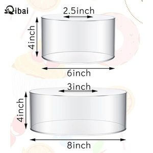 Qibai Acrylic bánh chia khay bên tráng miệng trong suốt nhiều lớp có thể được lấp đầy vuông tròn bánh đứng - Product Image 6