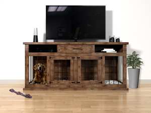 Hiện đại đôi con chó kennel xây dựng kế hoạch con chó bằng gỗ Crate đồ nội thất TV tủ của kích thước trung bình cho phòng khách - Product Image 5