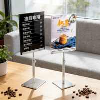 Support d'affichage multifonctionnel en acier inoxydable |   Convient aux affiches, aux panneaux de table et aux tableaux d'affichage |   Support publicitaire POP