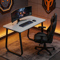 Bureau d'ordinateur ergonomique personnalisable pour le télétravail, table d'écriture moderne et simple