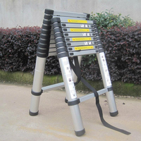 Échelle télescopique industrielle en aluminium, pliable, multi-usages pour atelier et escalier, capacité de 375 lb