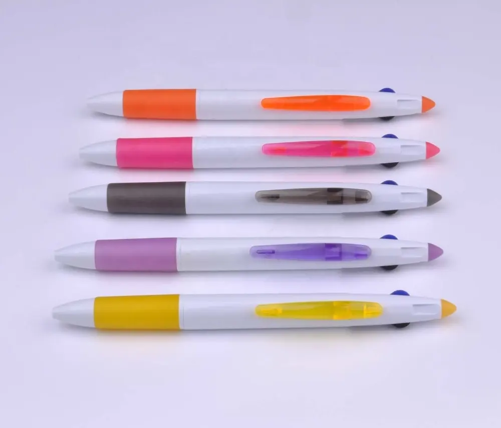 High quality 3 color ball pen/3 in 1 multicolor pen