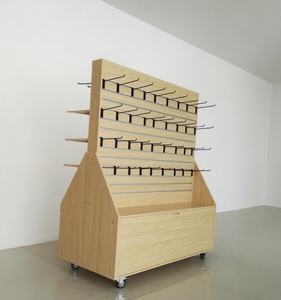 hang Accessories Snacks with Hooks Wooden <strong>Display</strong> Standing with Wheels <strong>Display</strong> Stand <strong>Log</strong> Style Modern Classic - Product Image 3