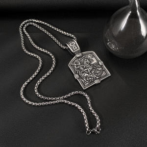 Hip Hop Medieval Acero inoxidable Joyería histórica Caballero San Jorge Esclavo Cruz Amuleto Colgante Guerrero Santo Collar - Product Image 2