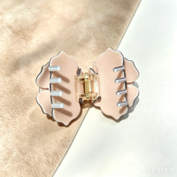 Pince à cheveux de luxe en acétate de haute qualité, motif rose 3D, type requin, pour chignon arrière, accessoires capillaires pour femmes