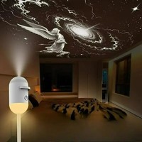 Lampe murale sans fil LED avec chargeur sans fil, petite lampe en alliage d'aluminium à commande tactile, projecteur de galaxie 2-en-1, veilleuse