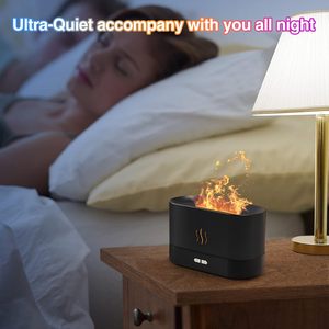 Essential Oil USB Ultrasonic Flame Humidifier Humidistat Plastic Construction Led Colorful <b>Fire</b> Flame Aroma Oil Household Hotel - Product Image 4