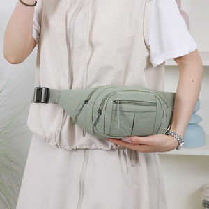 Women's Waist <b>Bag</b> Multi Pocket Water Resistant Nylon Everyday Use Crossbody Chest <b>Bag</b> With Zipper Closure For Casual Outfits - Product Image 3