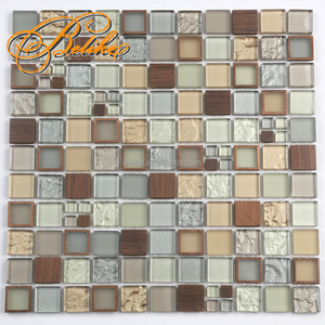 Vintage Retro Glass Mosaic Wall Tiles Modern Design Copper Trim for Bath Kitchen <strong>Background</strong> Facade Covering Elevation Accent - Product Image 3