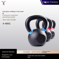 Kettlebell en fonte colorée avec revêtement par pulvérisation électrostatique givré et anneau de gym – Usage commercial, fourniture directe d'usine chinoise