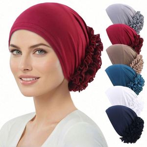 Pañuelo para la Cabeza de Mujer con Diseño Floral, de Poliéster y Spandex, Multifuncional, para el Cuidado del Cabello, Gorro de Quimioterapia, Turbante Musulmán, Hijab para Uso Diario - Product Image 1