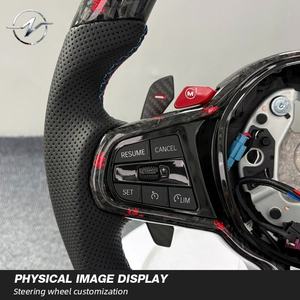 Volante Deportivo Personalizado de Fibra de Carbono y Cuero con LED, Ajuste Perfecto para <span class=keywords><strong>BMW</strong></span> F30 F32 F10 F20 F15 F01 E90 M3 M4 M5 <span class=keywords><strong>M7</strong></span> - Product Image 5