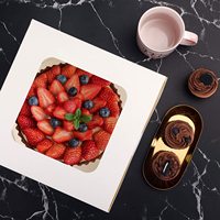 Boîte d'emballage de gâteau avec logo personnalisé Boîte à gâteau avec fenêtre transparente pour fête d'anniversaire et activités