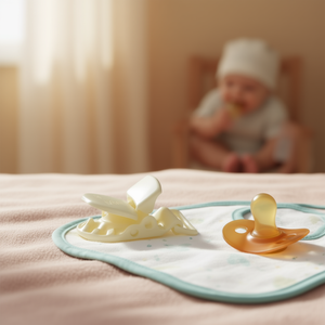 Clip para chupete Ilan beige de 2 mm, accesorio reutilizable para alimentación de bebés - Product Image 2