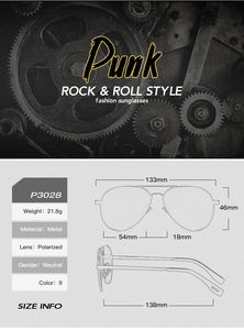 Gafas de sol polarizadas Rock 3028, gafas de sol de película de Color, espejo de almeja, cara pequeña, gafas de sol de moda - Product Image 5