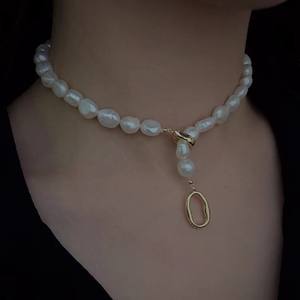 Collar de Perlas Naturales Irregulares de Dos Piezas, Estilo Barroco, Hecho a Mano, Collar de Moda - Product Image 3