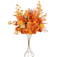 Nieuwe aanwinst: Oranje zijden kunstbloemenbal voor bruiloftsceremonie, zaaldecoratie, gangdecoratie, tafelarrangement