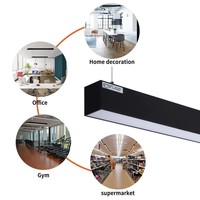 Suspension rectangulaire en profilé aluminium pour bureau, 1,2 m, LED, 20W, éclairage linéaire pour salle de sport, CRI 90, dimmable, 110
