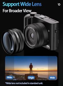 กล้องดิจิตอล DSLR 48MP 4K ขนาดกะทัดรัด สำหรับการเดินทาง ถ่ายภาพสไตล์วินเทจ ระดับมืออาชีพ - Product Image 2