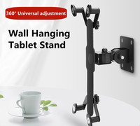 Support mural rotatif pour tablette en métal 360, support de tablette mural en alliage d'aluminium librement réglable pour 7-13 pouces