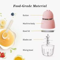 Mini Picadora de Cocina Rosa OEM de 200W, Cuchilla de 8 Aspas SUS420, Tazón de Vidrio de Borosilicato, Procesador de Alimentos para Bebés, Modelo A13, Enchufe Europeo