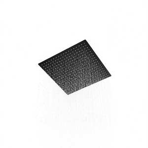 Soffione Doccia Quadrato a Pioggia 16 Pollici Nero Opaco in Acciaio Inox 304, Montaggio a Parete, Accessorio Bagno - Product Image 1