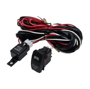 Automotive Wiring Set Universal Wire harness with Relay Switch Fuse holder Connection cable for Lighting LED Whip