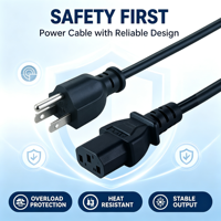 Cable de Alimentación para Ordenador, Proveedor OEM, 16AWG, 125V, 13A, SJT, SVT, Certificado CUL, NEMA 5-15P a IEC320 C13