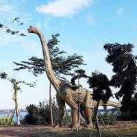 Sculpture de dinosaure Brachiosaurus animatronique grandeur nature personnalisée en métal, télécommandée électriquement, robuste, pour centres commerciaux