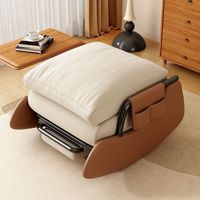 Fauteuil à bascule en velours avec repose-pieds, design moderne et rembourrage doux, idéal pour la lecture, la chambre, l'appartement ou l'hôtel