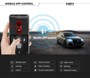 SPY remoto starter duas vias universal Anti-sequestro Car Security 2 duas vias aplicativo móvel sistema de alarme do carro