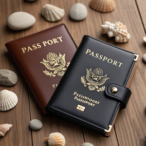 Funda protectora de piel auténtica para pasaporte de fabricante para hombre <span class=keywords><strong>Ridge</strong></span>, funda protectora para tarjetas, billeteras, funda delgada para libro y pasaporte - Product Image 3