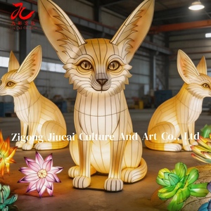 Lanterne géante personnalisée en forme de renard <span class=keywords><strong>Fennec</strong></span>, artisanat traditionnel de Zigong, faite à la main, étanche, durable, lanterne animale, pour la remise des diplômes, Diwali, Ramadan - Product Image 4