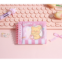 2025 Mini Water ploof Custom A7 Niedliche Cartoon Brot Bär Tagebuch Tasche Kind Spirale PVC Notebook