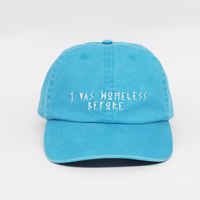 Blauwe geborduurde gewassen katoenen pet unisex casual baseballcap