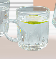 Ensemble de carafes et de tasses en verre transparent classiques, écologiques, pour la maison, avec poignée et couvercles, pour les boissons et les jus
