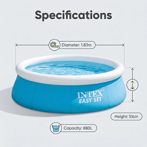 <span class=keywords><strong>Piscina</strong></span> Inflable <span class=keywords><strong>Intex</strong></span> 28101 <span class=keywords><strong>Easy</strong></span> <span class=keywords><strong>Set</strong></span> de 886L, Redonda, Familiar, Infantil, de PVC, Portátil, para Jardín, Exterior - Product Image 4