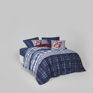 Juego de Funda Nórdica Doble Masculina Roger de Algodón Azul Marino, de Lujo, Tamaño King, 4 Piezas, Tejido para el Hogar, Navidad - Product Image 2