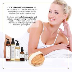 Custom Logo Dry Body <b>Brush</b> Boar Bristles Exfoliating Bath <b>Brush</b> <b>Round</b> Wooden Massage Body <b>Brush</b> - Product Image 5